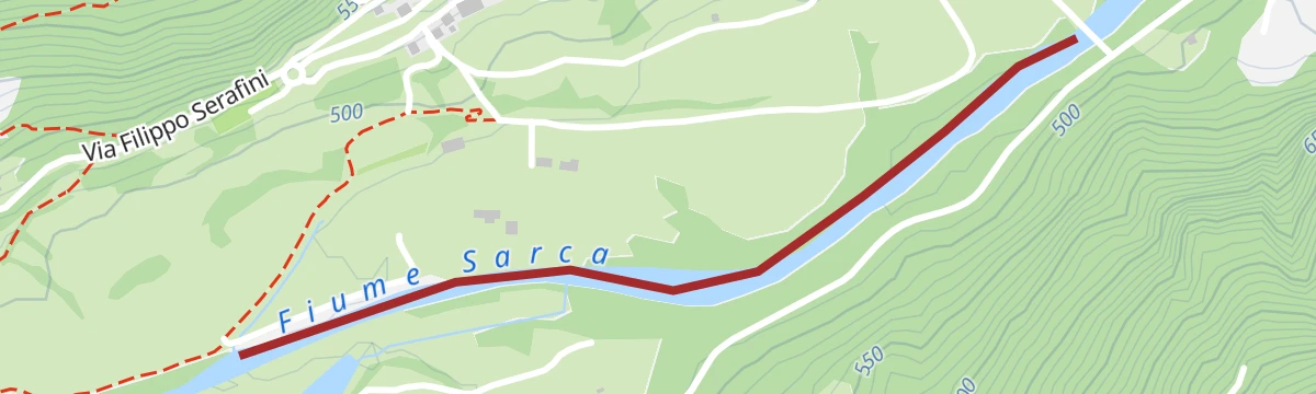 Route map: Fiume Sarca Riserva R1 Regorie